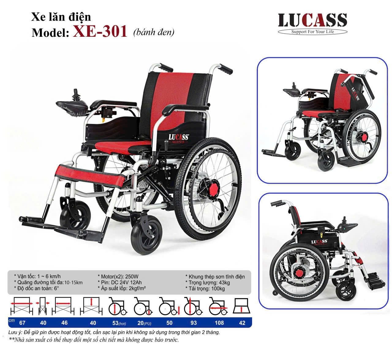 Xe lăn điện Lucass 301 — ảnh 2